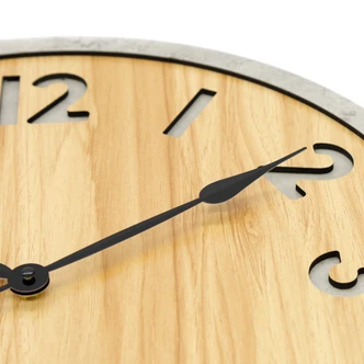 Väggklocka i MDF i trälook - rund Ø50 cm 