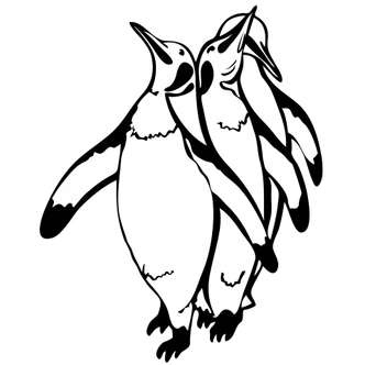 Sticker mural - Manchots Noir & Blanc Sticker mural - Manchots Noir & Blanc