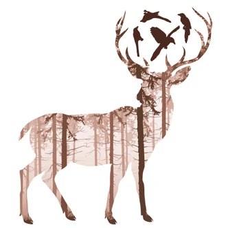 Muursticker Hert Silhouet 