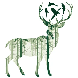 Deer Silhouette Green Wall sticker 
