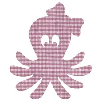 Muursticker Meisjes Inktvis Geruit Patroon 