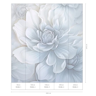 Blumenmotivtapete Big Pictures grau 2,50 x 2,70 m 