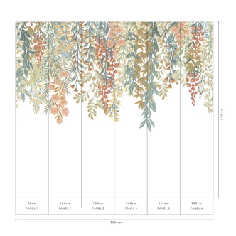 Fotobehang, bladmotief behang La Terrasse beige 2,7 x 3 m 