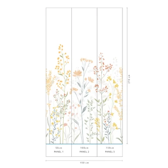 Fotobehang, landschapsbehang La Terrasse oranje 2,7 x 1,5 m 