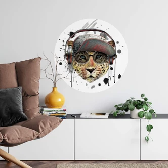 Wall sticker round Listen to the Music 