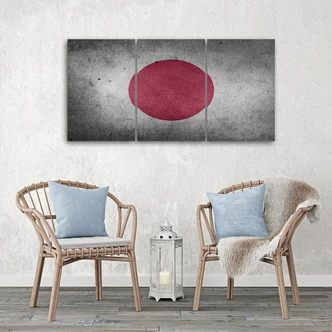 Leinwandbild 3-teilig, Flagge von Japan 