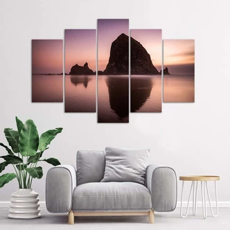 Leinwandbild 5 teilig, Felsenmeer 