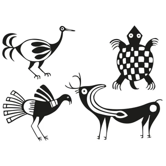 Muursticker Azteekse Dieren 1 
