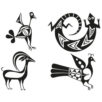 Muursticker Azteekse Dieren 2 
