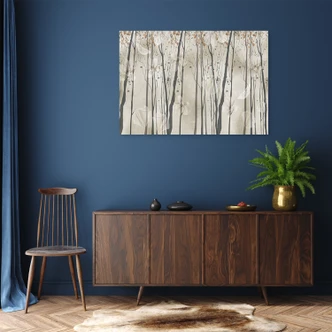 Leinwandbild, Bäume Blumen und Schmetterlinge 