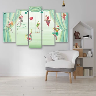 Leinwandbild 5 teilig, Zirkusakrobat 