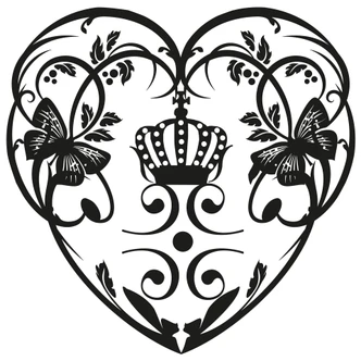 Sticker mural - Cœur et couronne 