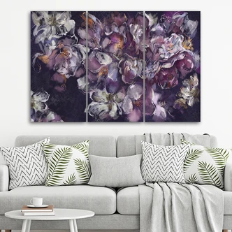 Leinwandbild 3 teilig, Iris Blume 