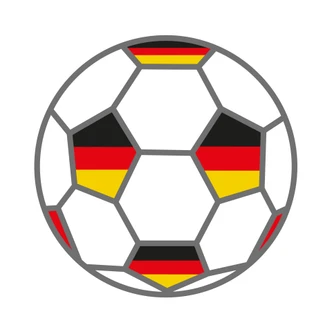 Wandtattoo Fußball mit Deutschland-Fahnen 