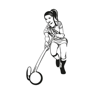 Kvinde hockey wallsticker 