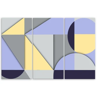 Leinwandbild 3 teilig, Geometrische Abstraktionsformen 