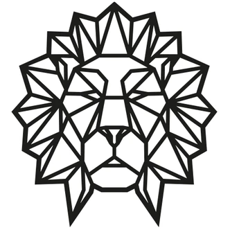 Muursticker Origami Leeuwenkop 