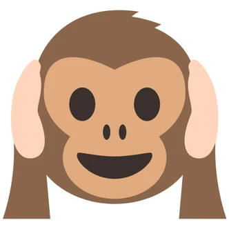 Muursticker Emoji Hear no Evil Monkey 