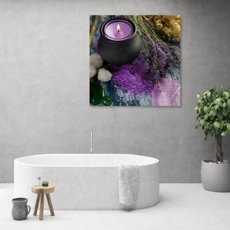 Leinwandbild, Violet Zen Spa Kerze 
