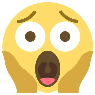 Wall Sticker Emoji Screaming in Fear 