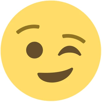 Muursticker Emoji Winking Face 