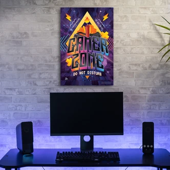 Leinwandbild, Inschrift der Spielerzone 