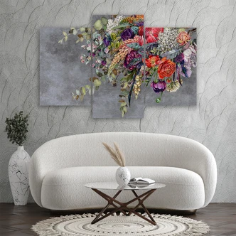 Leinwandbild 3 teilig, Blumenstrauß 