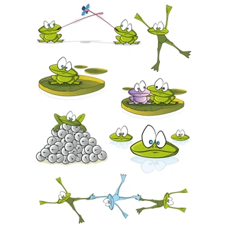 Sticker carrelage - Set Grenouilles 