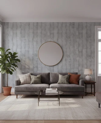 Vliestapete Struktur Modern in Grau  