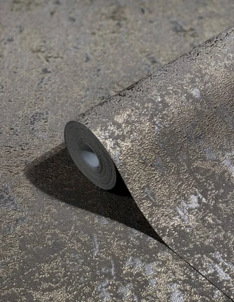 structuurvliesbehang bruin, goud  