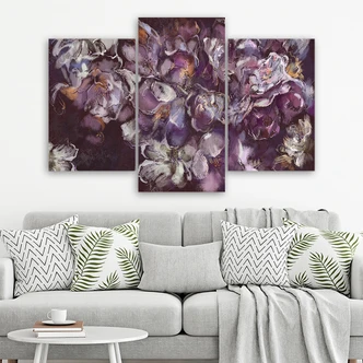 Leinwandbild 3 teilig, Iris Blume 