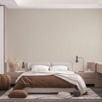 Vliestapete mit leicht linierter Struktur beige Uni 