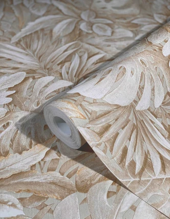 non-woven tapet beige blomstret til stue soveværelse tapet marburg 