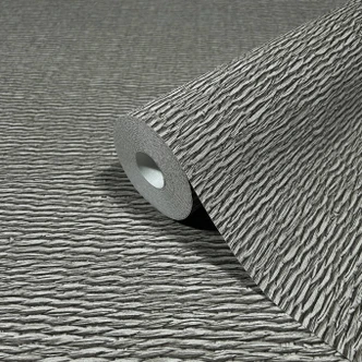 Papier peint intissé avec aspect bois tressé gris aspect textile 