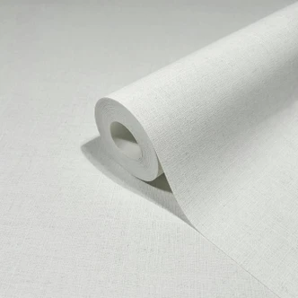 Vliestapete in textilem Uni Look weiß Uni 