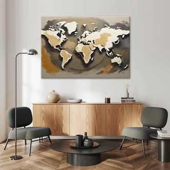 Leinwandbild Retro-Weltkarte 