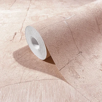Vliestapete mit Putzoptik in Kacheln beige, rot Grafisch 