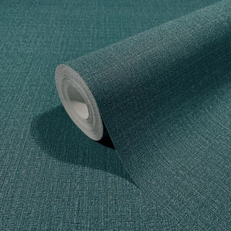 Vliestapete mit feinen Linien und leichter Struktur blau, türkis Uni 