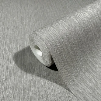Vliestapete mit feinen Linien und leichter Struktur grau, beige Uni 