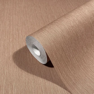 Vliestapete mit feinen Linien und leichter Struktur beige, rot Uni 