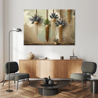 Leinwandbild Hängende Pflanzen im Boho-Stil 