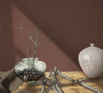 Vliesbehang textiel effen rood, bruin structuur  