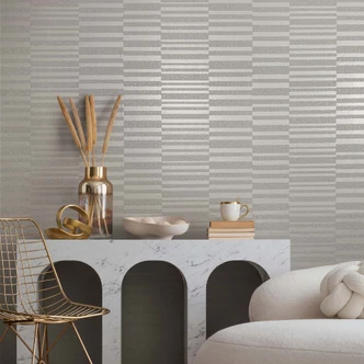 Carta da parati in tessuto non tessuto a righe orizzontali moderne in bianco Carta da parati in tessuto non tessuto a righe orizzontali moderne in bianco