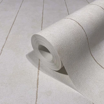 Vliestapete mit feiner Linienoptik hellbeige Streifen 