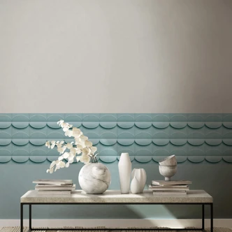 Vliestapete mit einfarbiger Struktur türkis Uni Vliestapete mit einfarbiger Struktur türkis Uni