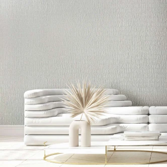 Vliestapete mit textilem Uni weiß Struktur 