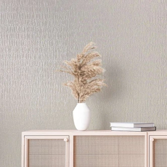 Vliestapete mit textilem Uni beige Struktur 