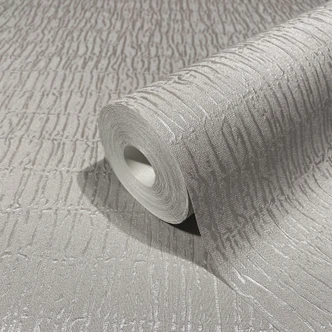 Vliestapete mit textilem Uni grau Struktur 