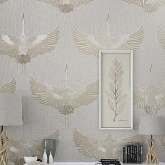 grafisch behang, vliesbehang Kumano wit, beige 