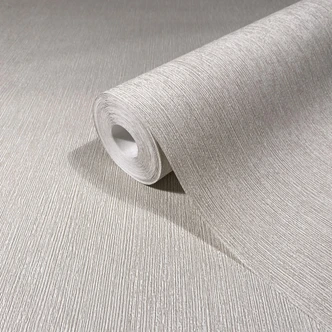 Vliestapete in Textiloptik mit strukturierter Oberfläche weiß, beige Uni 